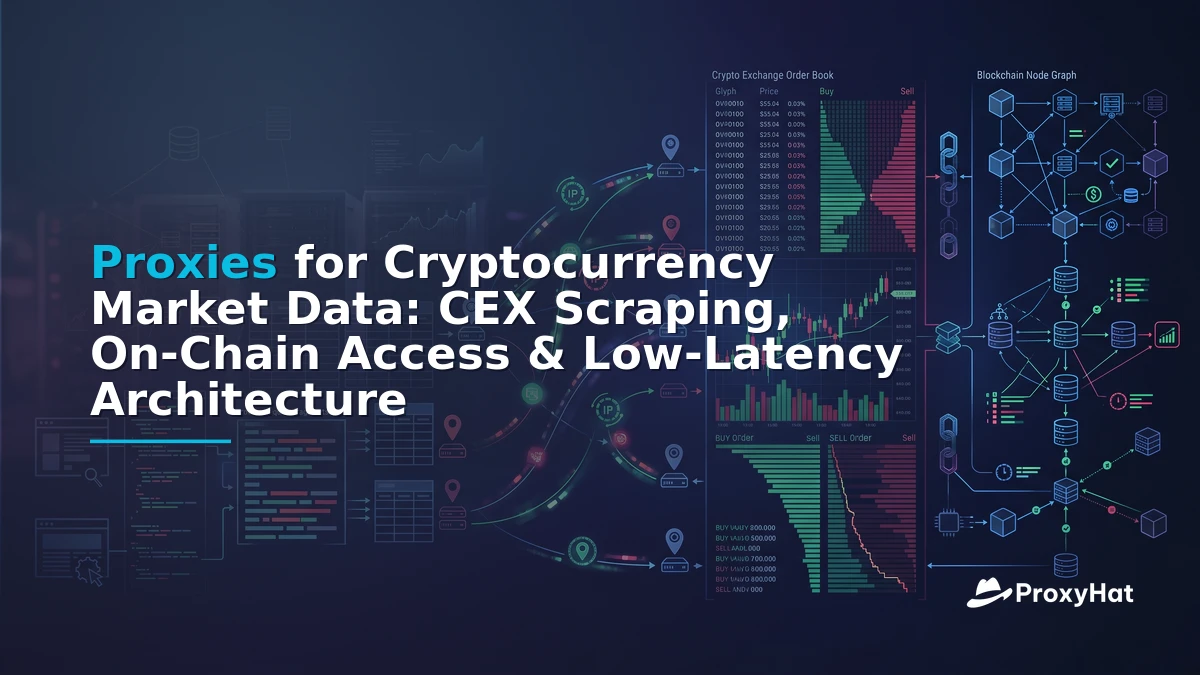 Proxies for Cryptocurrency Market Data: CEX Scraping, On-Chain Access & Low-Latency Architecture