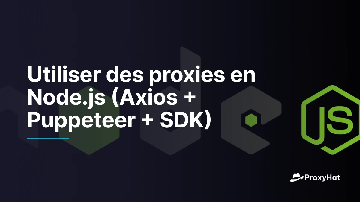 Utiliser des proxies en Node.js (Axios + Puppeteer + SDK)